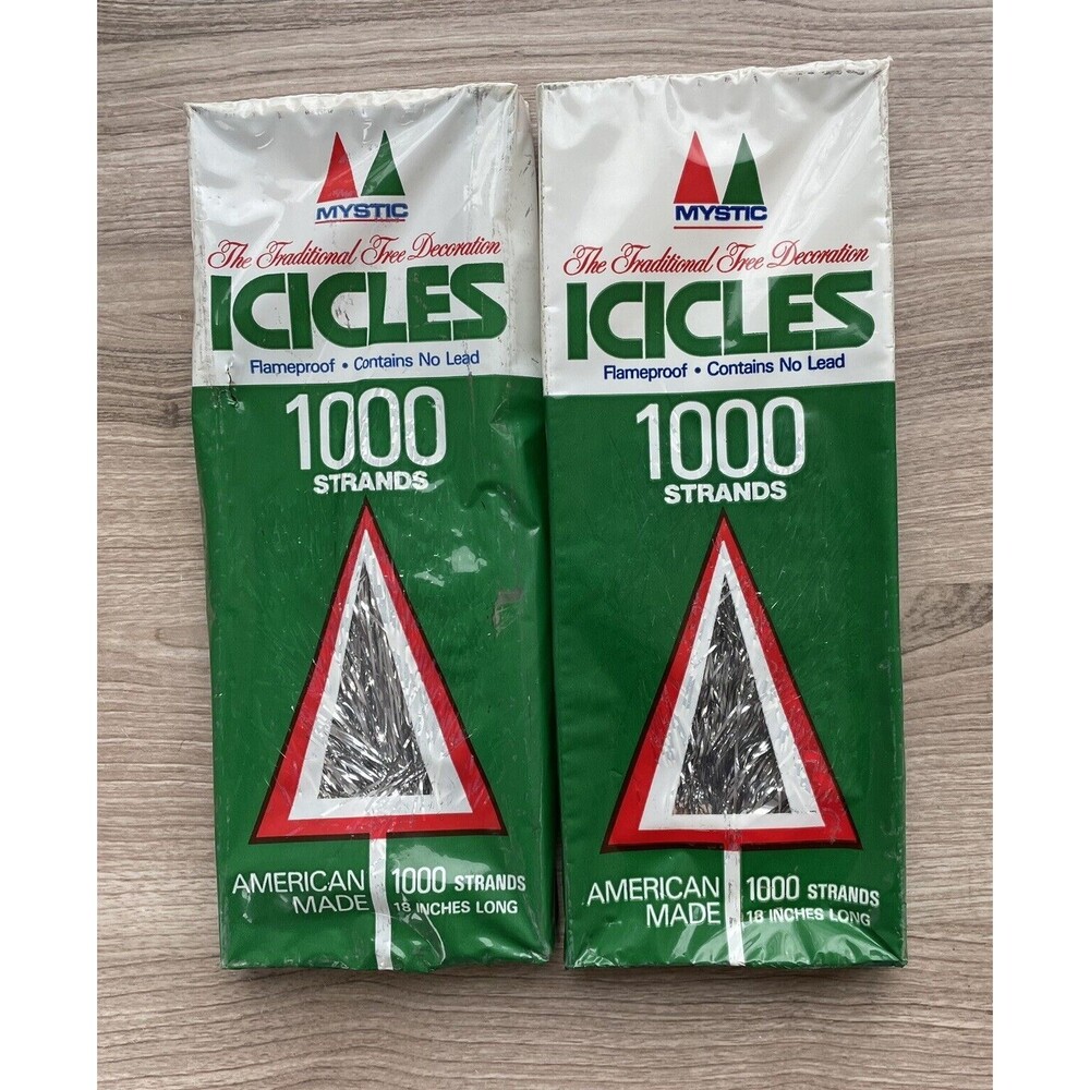 Vintage Mystic Icicles 2000 Strands in 2 packages 18" Tinsel - New
